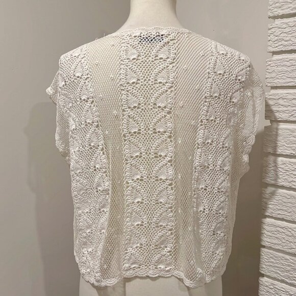 Hand-crocheted lace cotton, Vest, amazing pattern entirely handmade - Picture 10 of 11